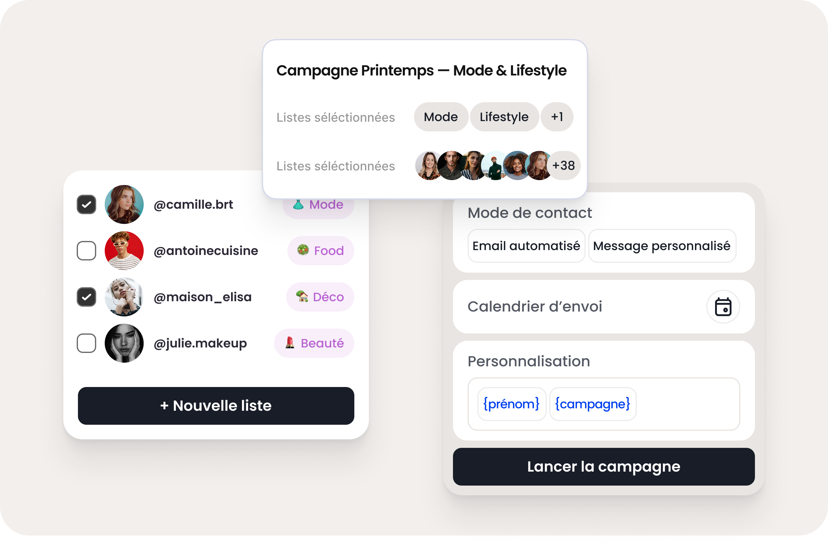 gestion, lancement campagne outreach
