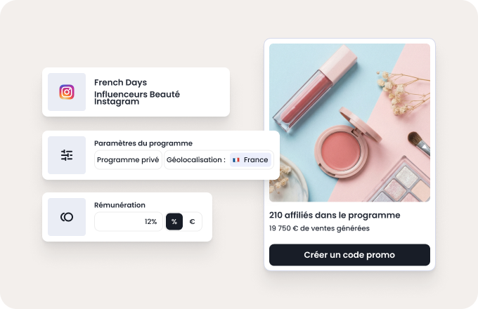 campagne influence, affiliation beauté